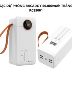 Sạc dự phòng RACADOY 50.000mAh Trắng RCS5001