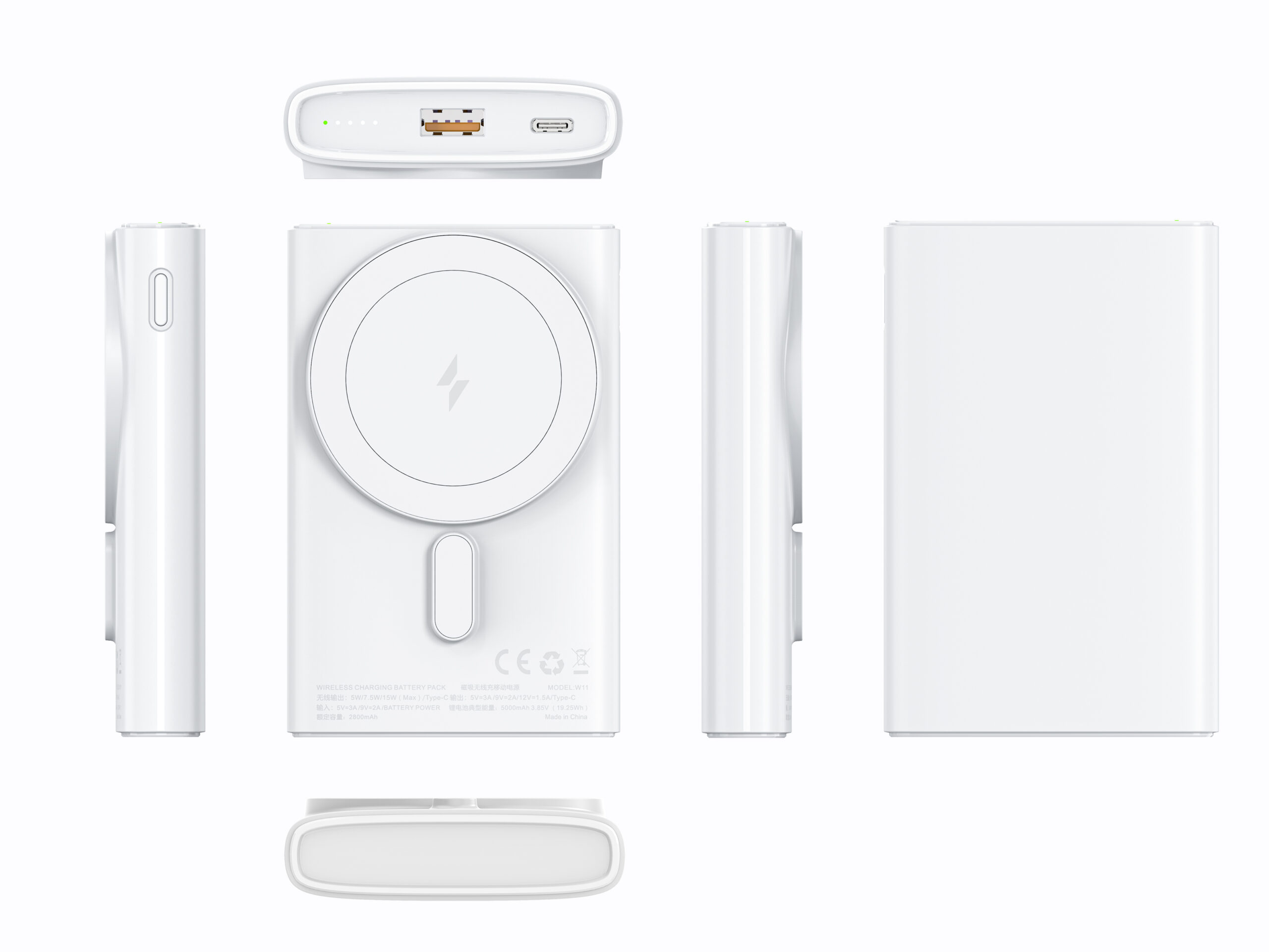 Sạc dự phòng không dây RACADOY 10.000mAh Trắng RCS1001M