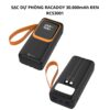 Sạc dự phòng RACADOY 30.000mAh Đen RCS3001