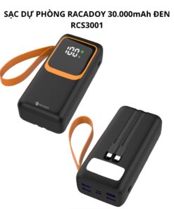 Sạc dự phòng RACADOY 30.000mAh Đen RCS3001